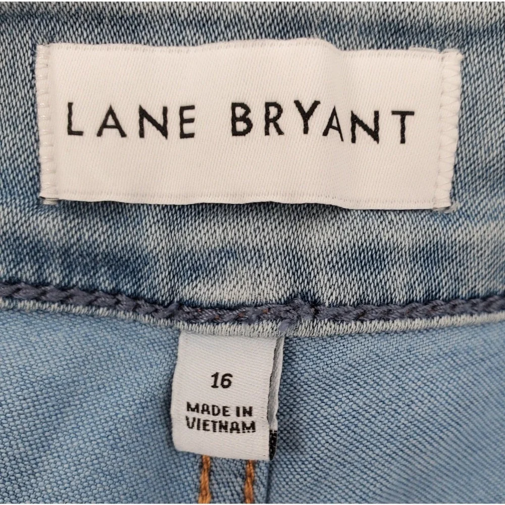 Lane Bryant Pull On Mid Rise Pedal Jegging Light Wash Womens Size 16 Stretch New